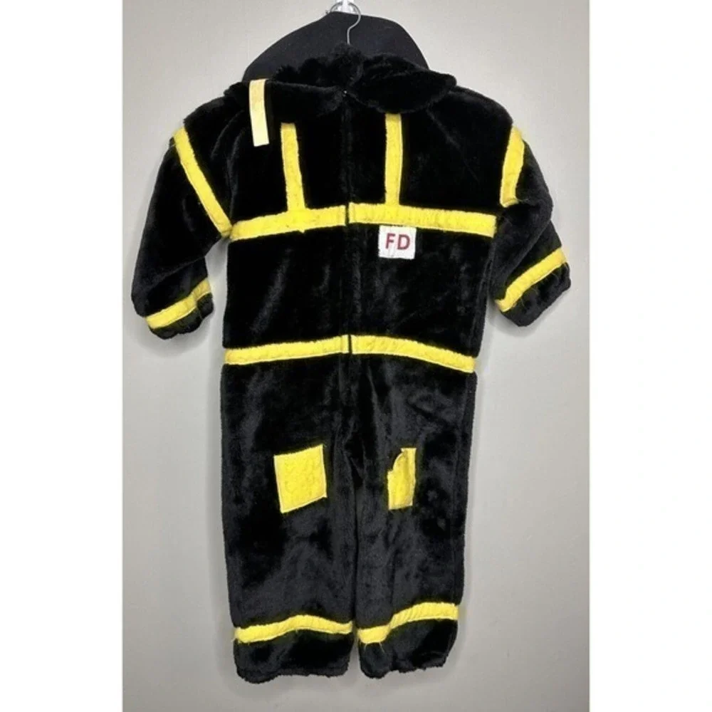 Chrisha Playful Plush Fireman Firefighter Costume Play Full Zip Hat Ages 4-6 VTG